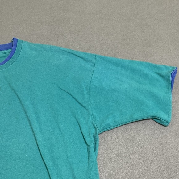 Vtg Fruit Of The Loom T Shirt XXL Mens Made In USA Ringer Double Layer WORN 90s - Picture 14 of 16